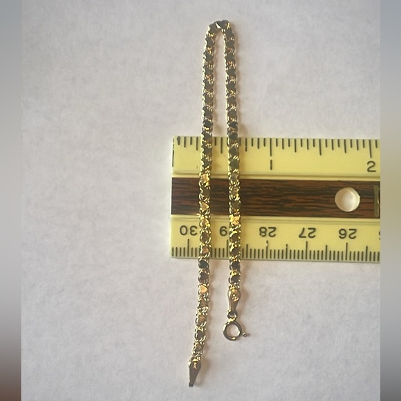 Solid Stamped 14K Yellow Gold Love Hearts Link Bracelet - Picture 3 of 12